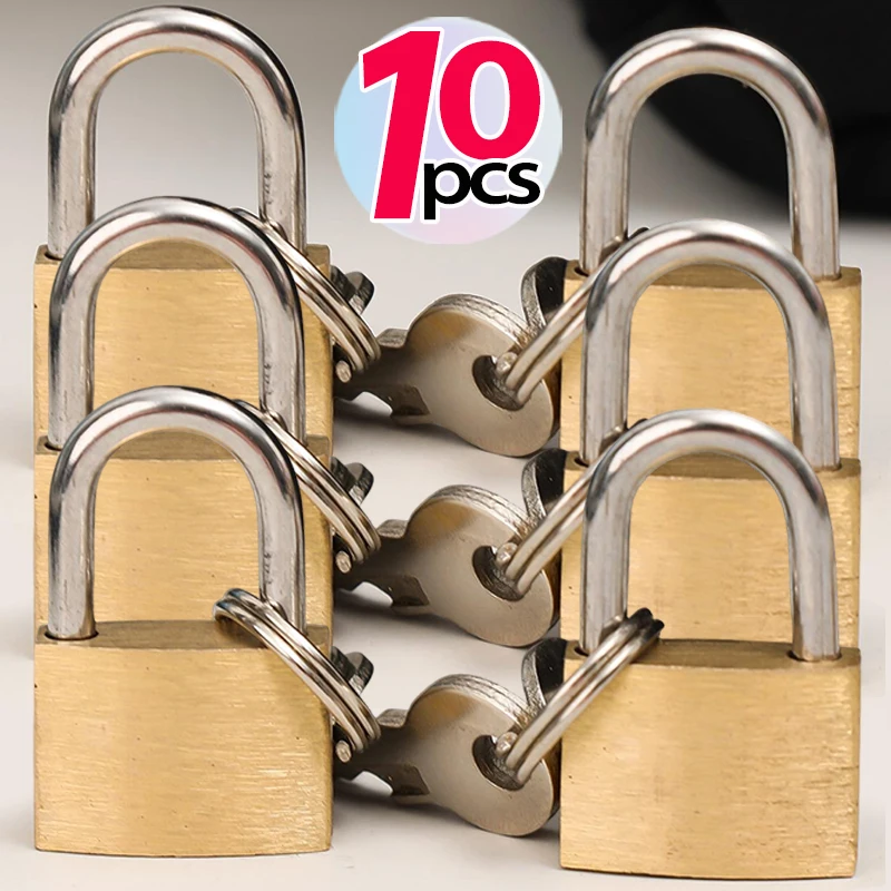 Mini Copper Padlock With 3 Keys Locker Case Supply Travel Suitcase Luggage Case Padlock Security Tool Simple Small Copper Lock