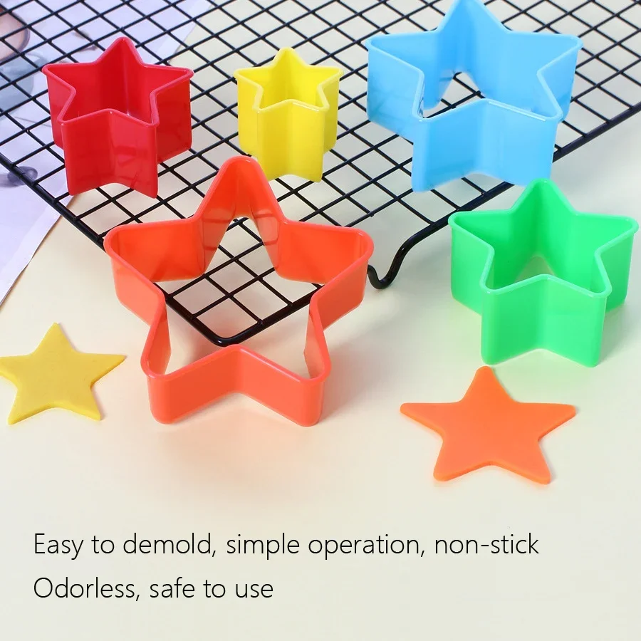 5Pcs/set Heart Star Xmas Tree Shape Cookies Cutter Molds Biscuit Plunger Forms For Baking Mousse Cake Decor DIY Tools