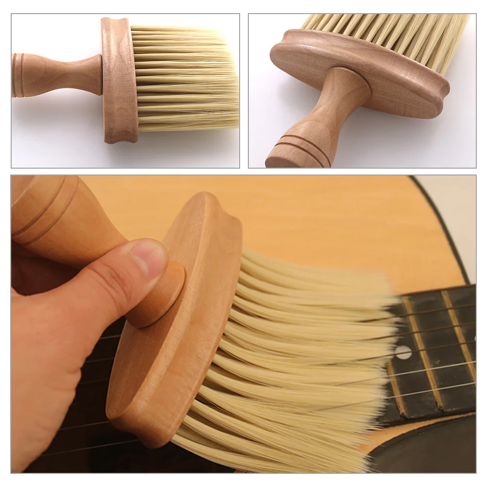 

2Pcs Guitar Cleaner Brush Wooden Handle Multi-Functional Musical Instrument Cleaning Tool Suitable for Guitar Piano Drums