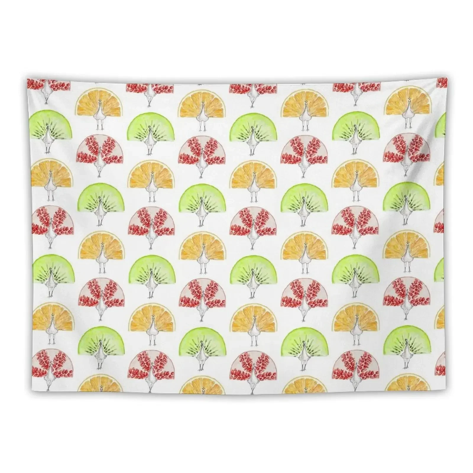 Фруктовый Павлин Триптих гобелен аниме Декор Настенный декор подвесной гобелен