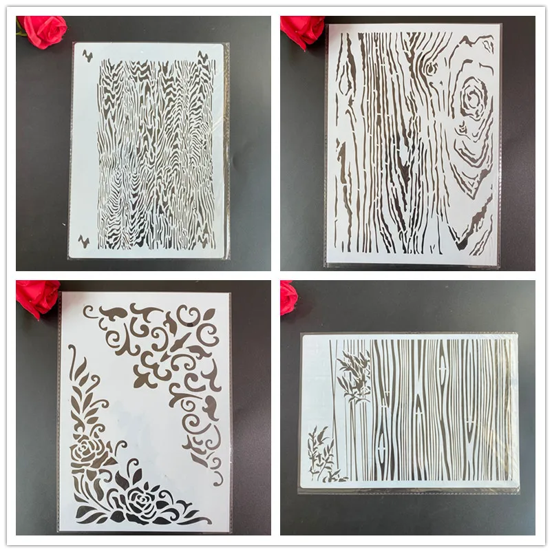 

4pcs /set A4 Mandala Stencils Painting Coloring Embossing Scrapbook Album Decorative Template stencil paris wood grain