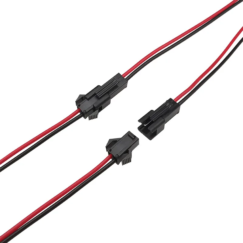 JST SM 2 Pin Male Plug to Female Jack Wire Connector SM 2P Plugs Socket Cable Pigtail Length 10CM 15CM 20CM for LED Light Strips