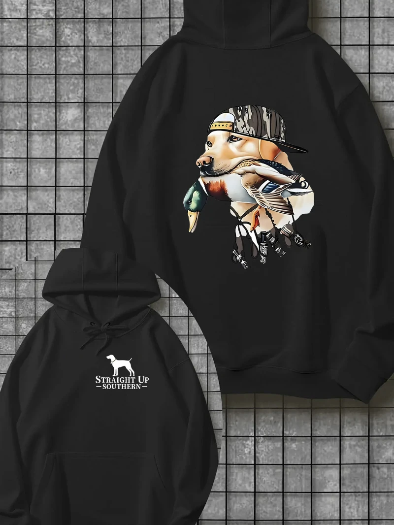 

2025 Autumn and Winter Men's Heavyweight Hoodie Funny Dog Graphic Back Print High-end Luxury Is for Both Men and Women Top