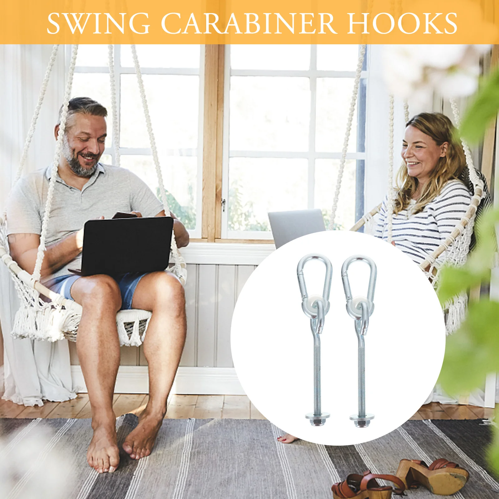 

Glider Outdoor Swing Hook Hooks Connector Detachable Camping Silver Galvanized Material