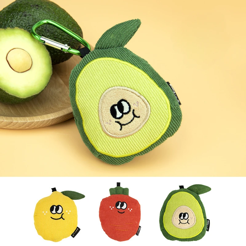 Lovely Funny Lemon Bag Keychains Cartoon Fruit Doll Cute Keychains With Storage Bag For Storage Original Design Keys Assessories