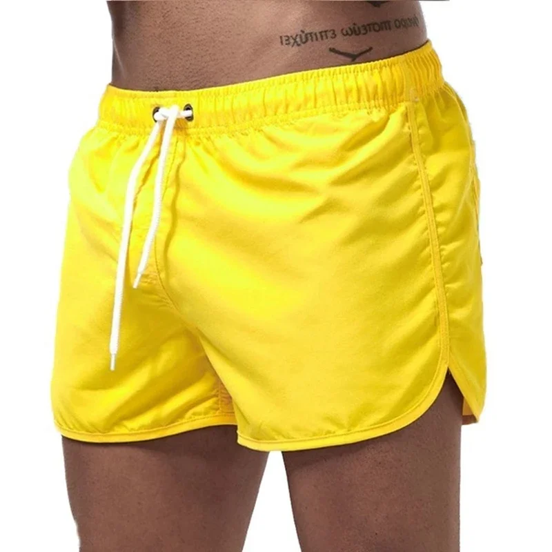 Men's Board Shorts High Quality Solid Color Quick-dry Short Pants Summer Male Sporty Fitness Running Boxing Versatile Shorts