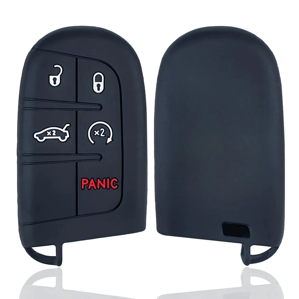 Funda con soporte para llave remota compatible con Jeep Compass GrandCherokee Dodge Durango Charger Challenger Journey para Fiat carcasa de 5 botones