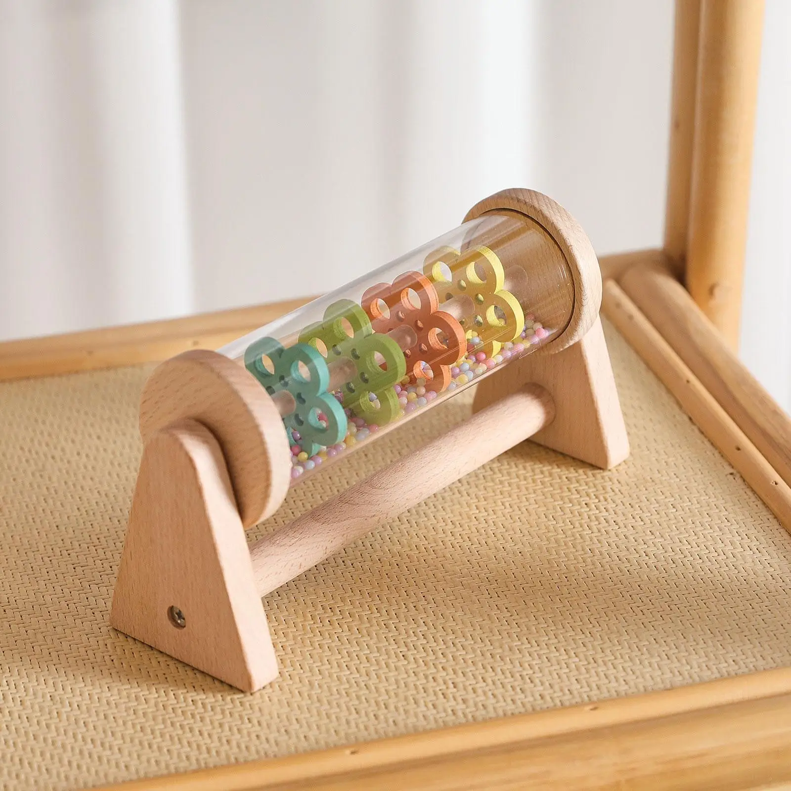 Rainmaker Fine Motor Skill Learning Classic Wooden Rain Stick Rain Sound Sensory Developmental dla dzieci i niemowląt od 6 miesięcy