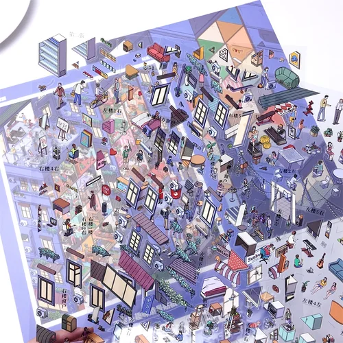 Imagen 2 del producto Pegatinas de escena en miniatura de dibujos animados de la serie Sky Island 3D Kawaii de talla grande, pegatinas de juego apilables DIY, regalos de Festival para niños