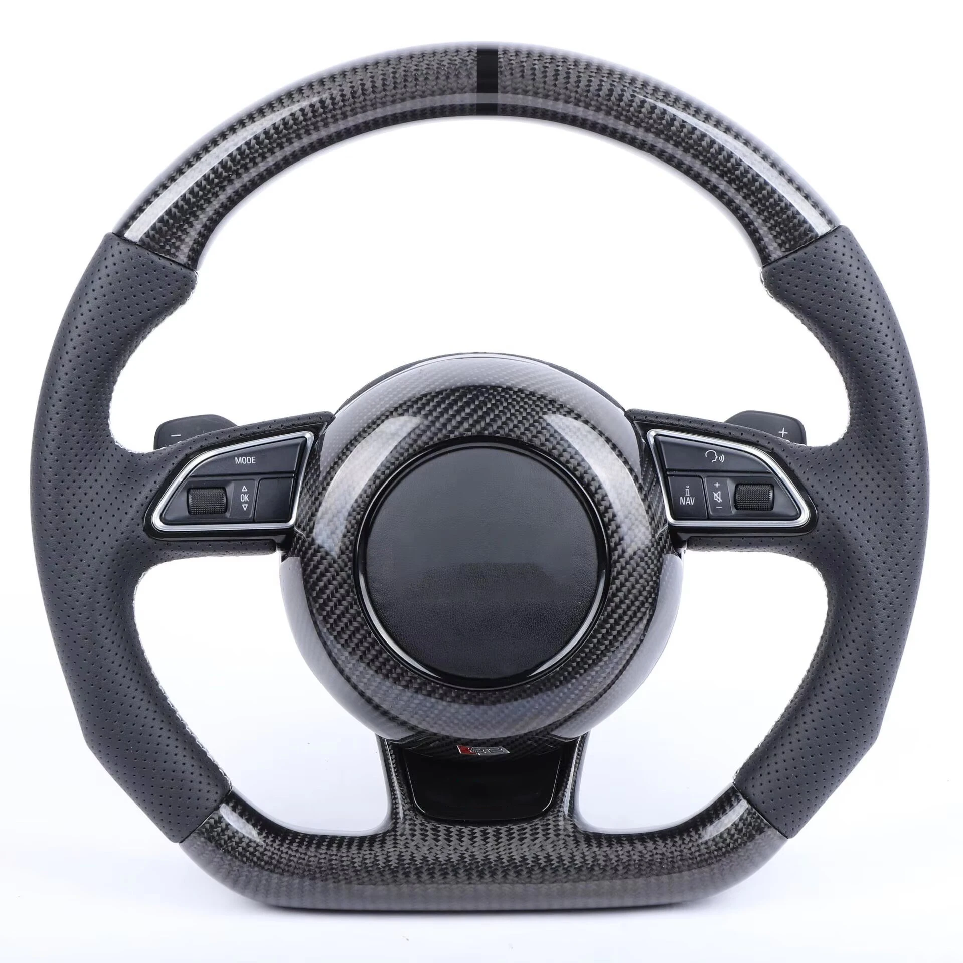

Customized Carbon Fiber Leather Steering Wheel For Audi A6L A7 A8L C7 C8 Upgrade To R8/TTRS Models Sports Style Design