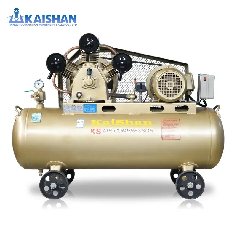 Kaishan 5hp 3 Piston Air Compressor Pump 8 Bar Belt Driven 500 Liter Portable Mobile Unit 20Hp Reciprocating Engine Gas Tank