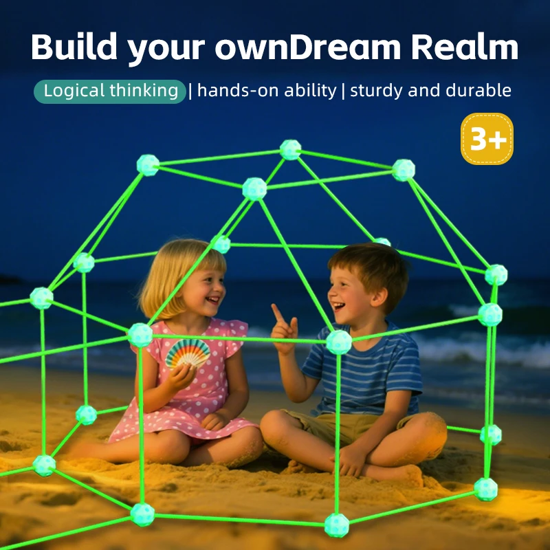 

Full Set Glow-in-the-dark Building Fort Blocks Toy Set for Kids Educational Construction Puzzle Game