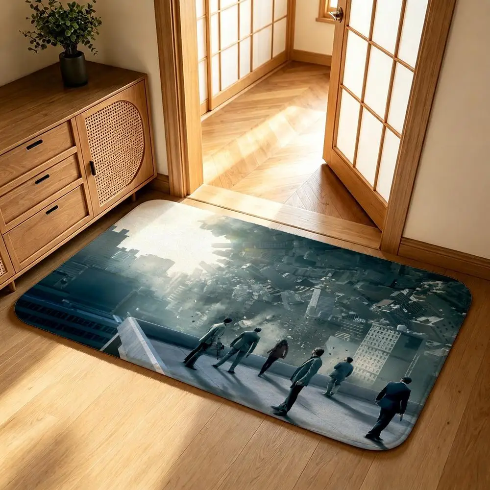 Film-InceptionS Floor Mat Shower Foot Mat, Bedside Carpet, Entrance Absorbent Doormat, Soft Non-Slip