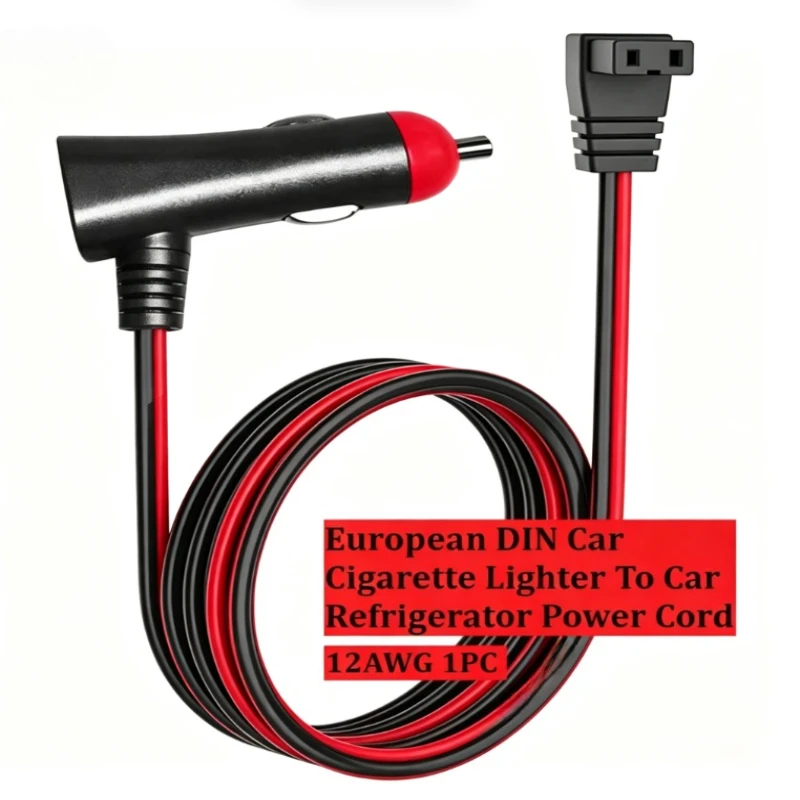 Heavy-Duty 12AWG European DIN Car Cigarette Lighter To 2Pin Power Cable Car Refrigerator Power Cord for Car Electrical Equipment