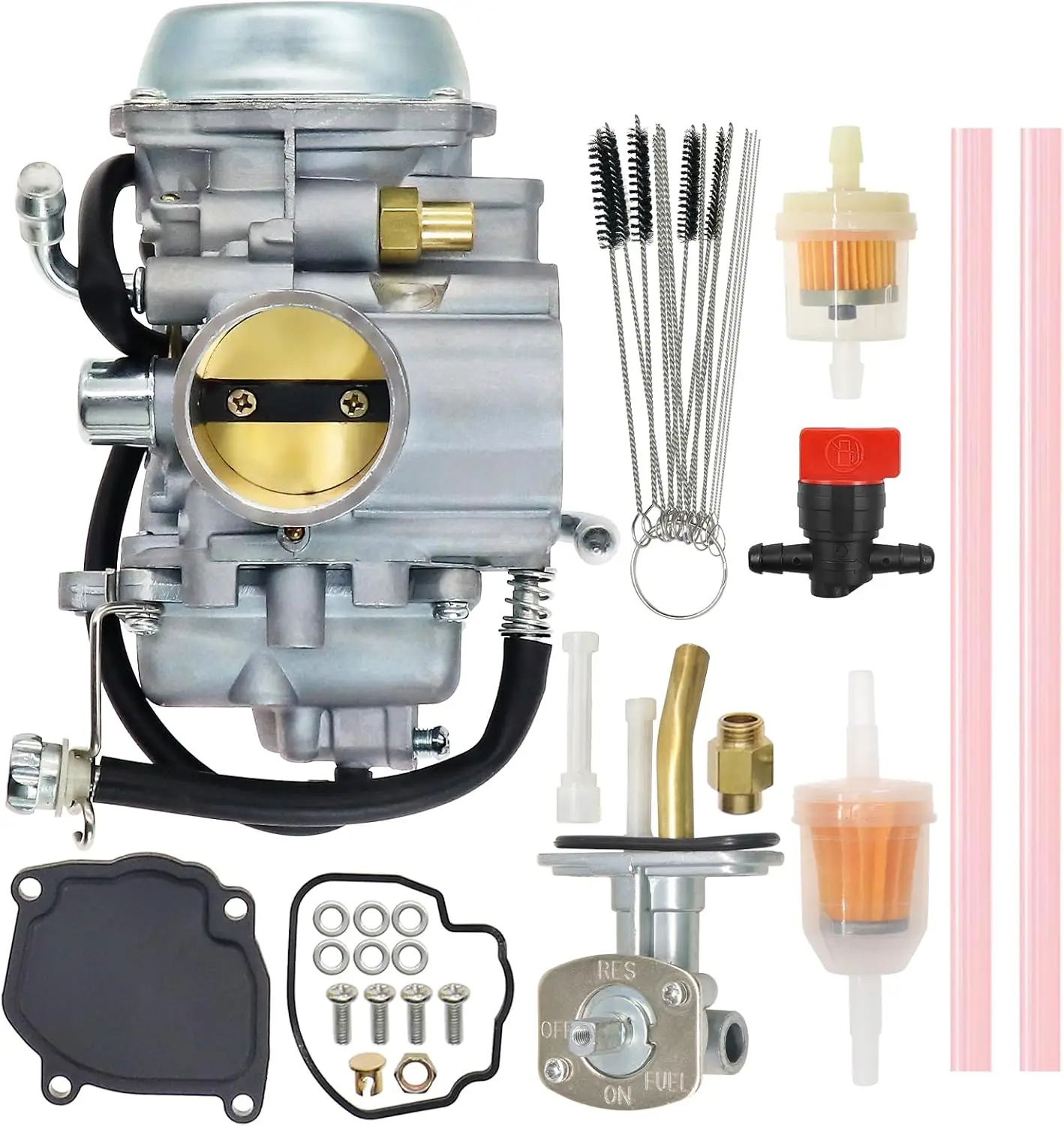0470-352 Carburetor For Suzuki Quadrunner 500 LT-F500F LTF500F 4X4 1998-2002  With Fuel Petcock Valve