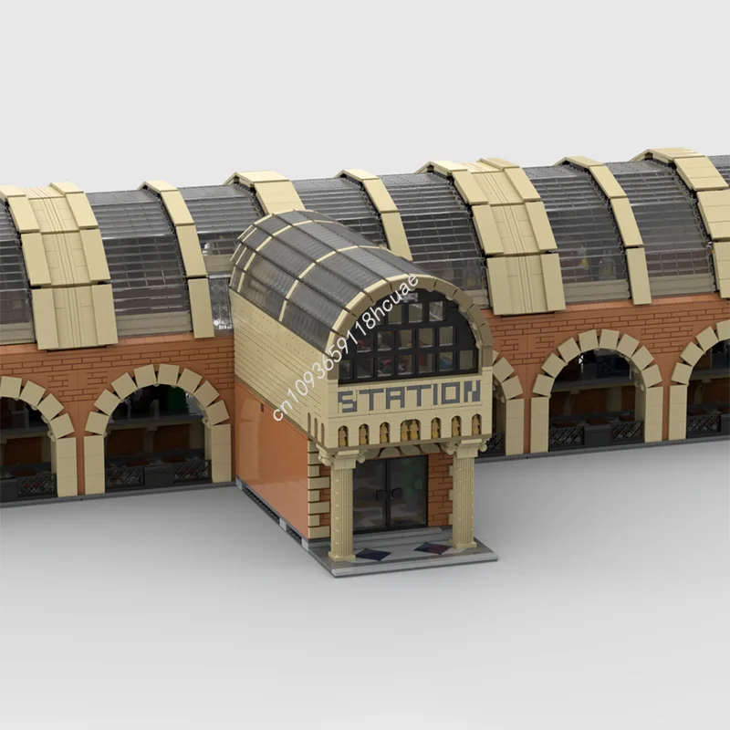 10331개 MOC 모듈형 기차역 모듈형 모델 블록 조립 크리스마스 선물 아이디어 장난감 교육용 어린이 생일 선물