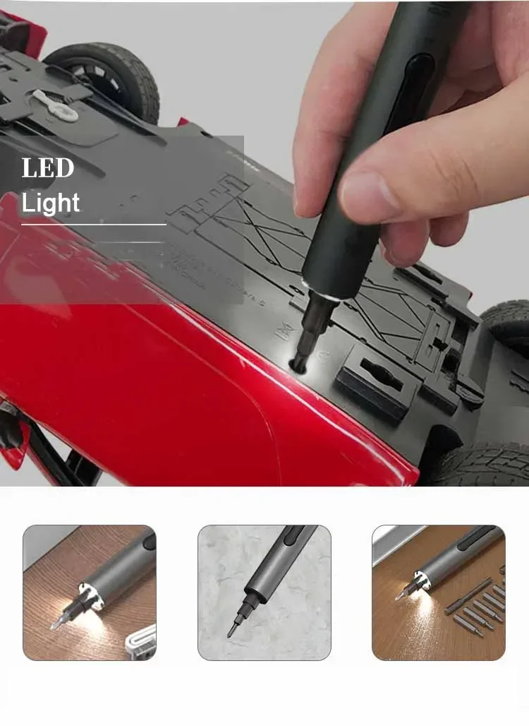 มินิไร้สาย Precision ไขควงไฟฟ้า Bit USB ชาร์จโทรศัพท์ DIY เครื่องมืออลูมิเนียม LED Light