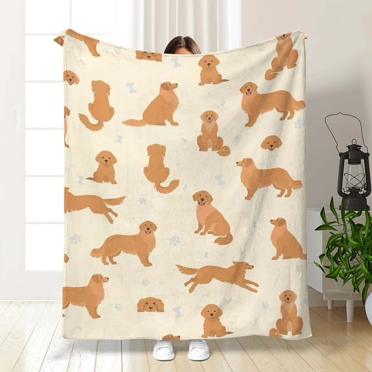 Golden Retriever-Flanelldecke – weicher, leichter Ganzjahres-Sofa-Camping-Überwurf