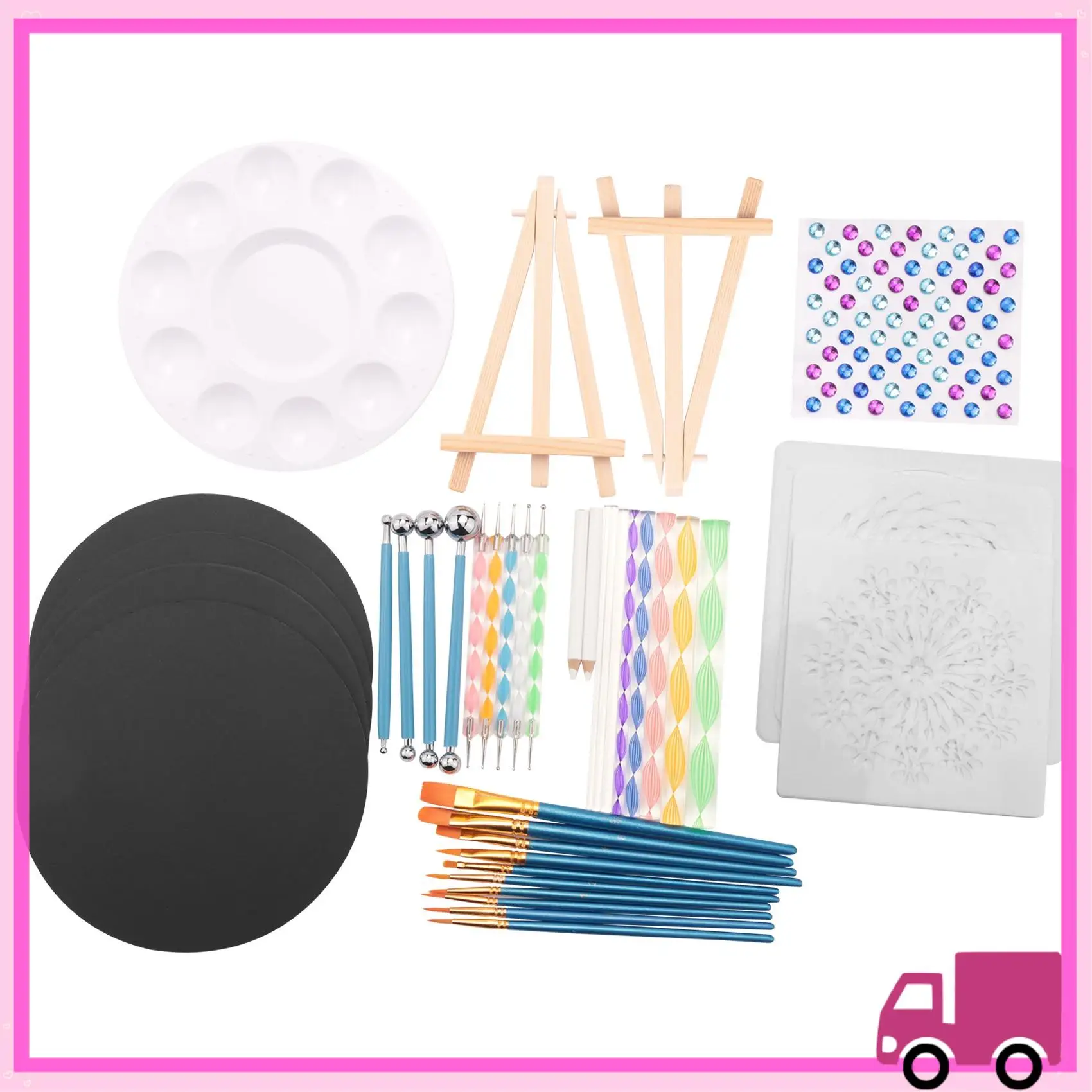 

Compact 45 PCS Mandala Dotting Tools Set, Stencil Painting Arts Supplies Tools Kits Including Stencil Templates, Mini Easel