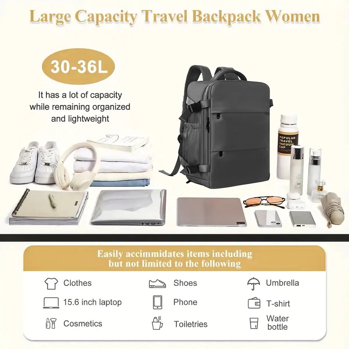 Oxford Fabric Travel Backpack Large Capacity Laptop Backpack Business Men Women Lightweight Flight Luggage Casual School Bag