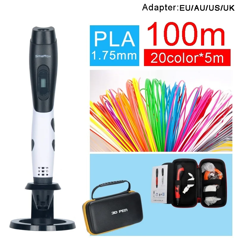 

Top 3D pen+100meter PLA filament diy drawing pen with lcd display printing pen 3d printer pen adjustable speed