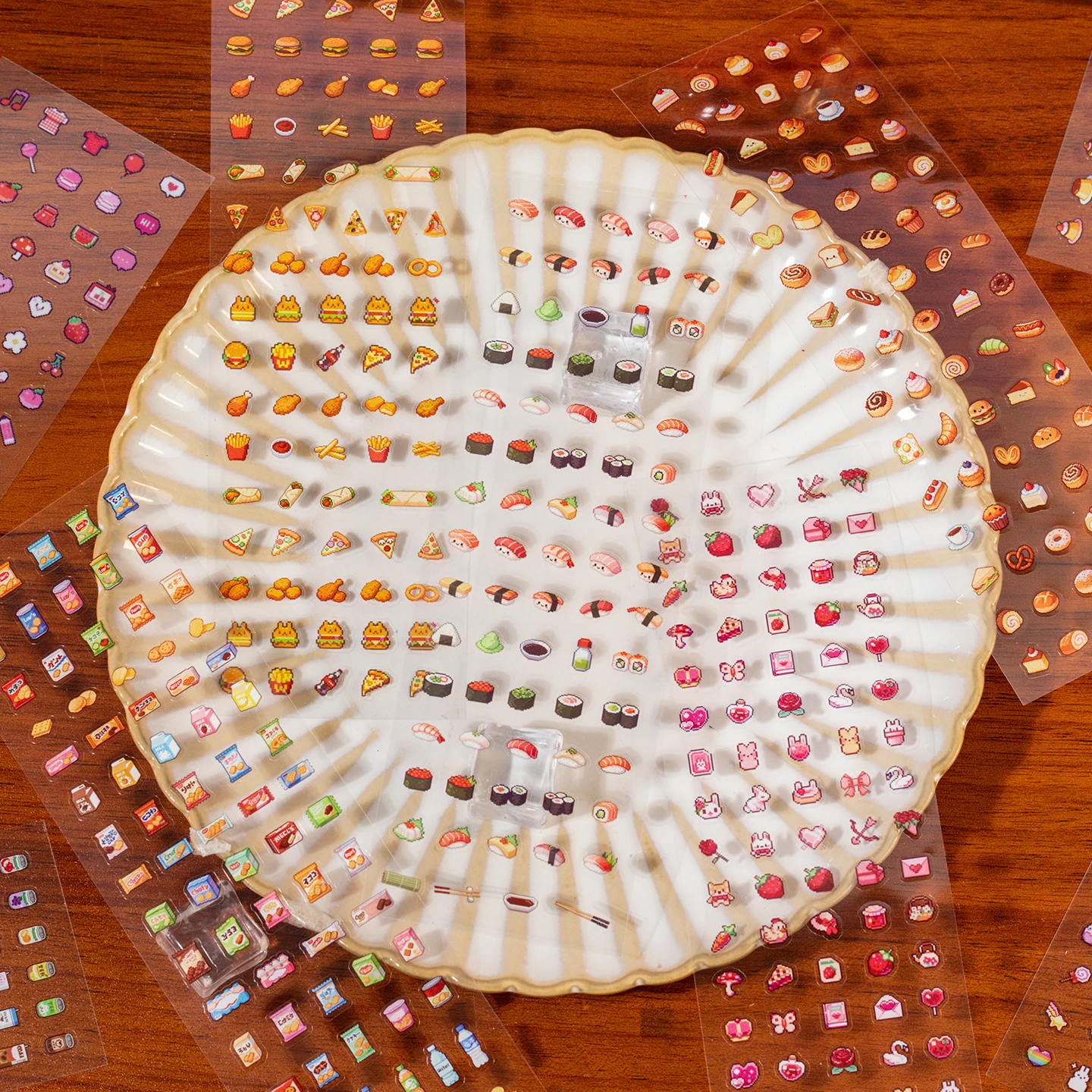 

24sheets Pixel Cute Item Series Kawaii Mini Delicious Food Die Cut Stickers DIY Diary Scrapbook Aesthetics Stationery Stickers