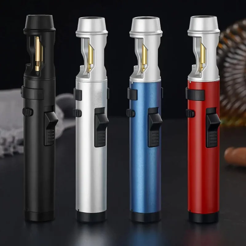

Windproof Torch Lighter, Adjustable Flame, Zinc Alloy With Bottle Opener, Refillable Igniter For Camping Grilling (Without Fuel)