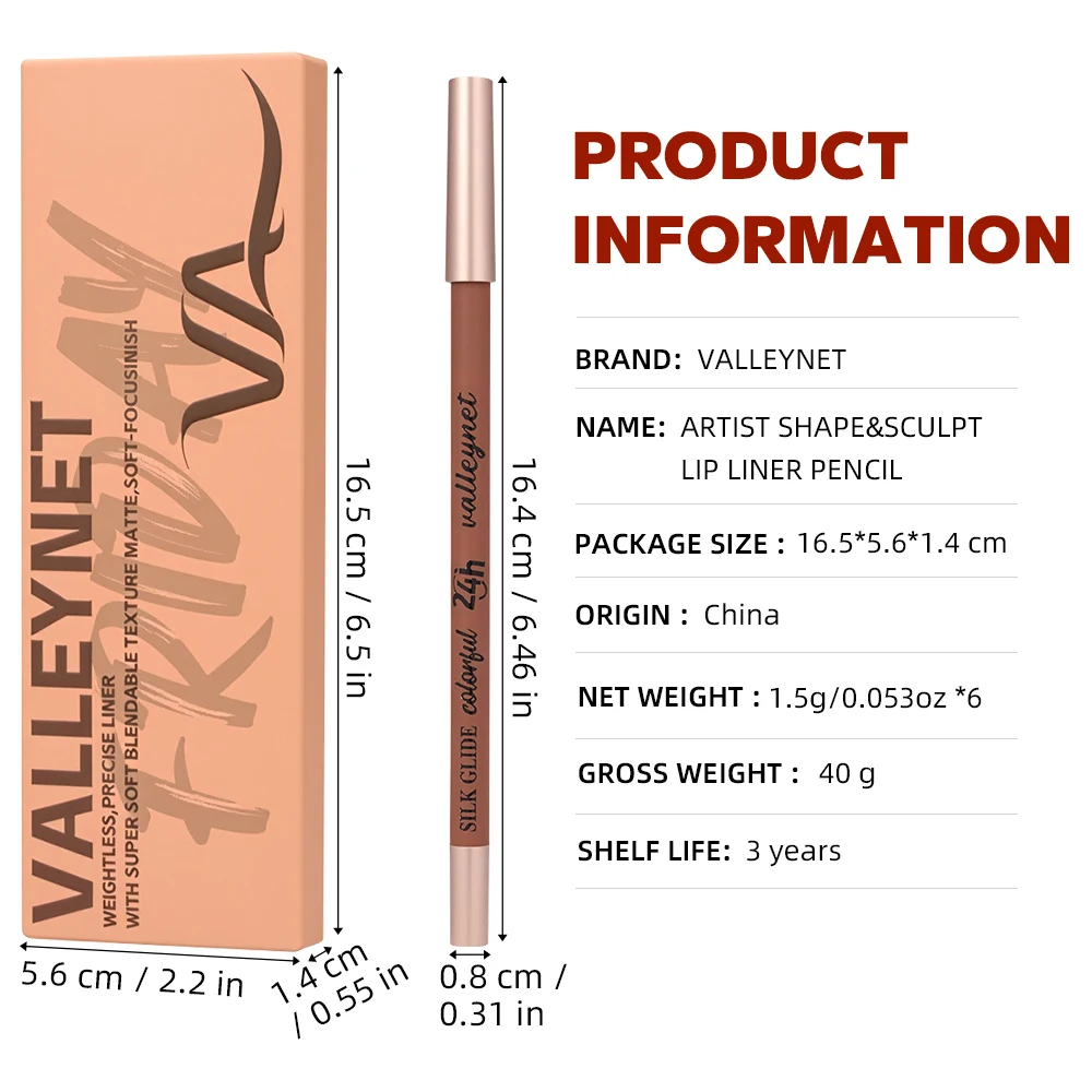 Lipmake-upset voor dames voor Thanksgiving en kerstcadeaus, ultrafijne houten lipliner, fluweel mat, waterdicht en gemakkelijk te kleuren