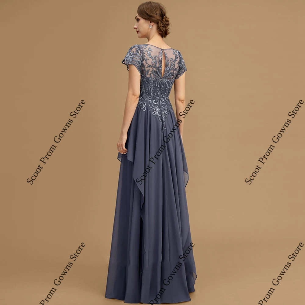 Simple Chiffon Mother of Bride Dresses Short Sleeve Wedding Party Dresses for Women 2025 Summer New Beach Robe De Soirée