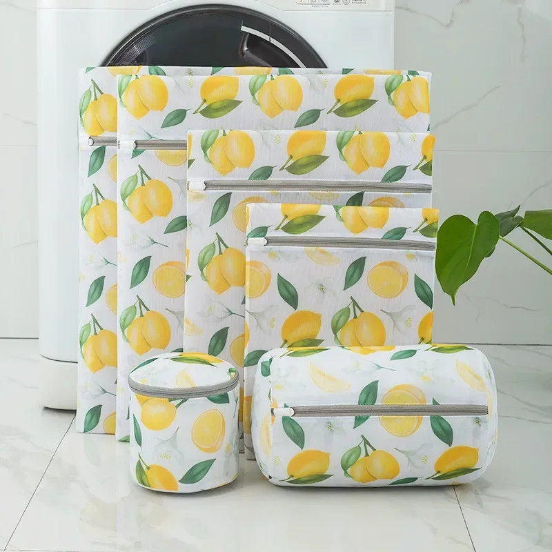 Colorful Polyester Printing Laundry Bags Underwear Bra Washing Machine Bag Mesh Travel Organizer Wash Bag Folding Laundry Basket