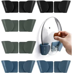Soporte para tapa de olla, soporte colgante montado en la pared, estante de almacenamiento de plástico, estante para cubierta de olla, organizador de almacenamiento de utensilios de cocina