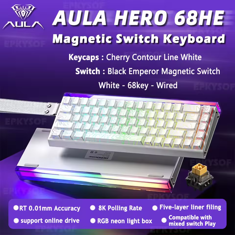 AULA HERO 68HE 마그네틱 스위치 키보드 근접 이미지