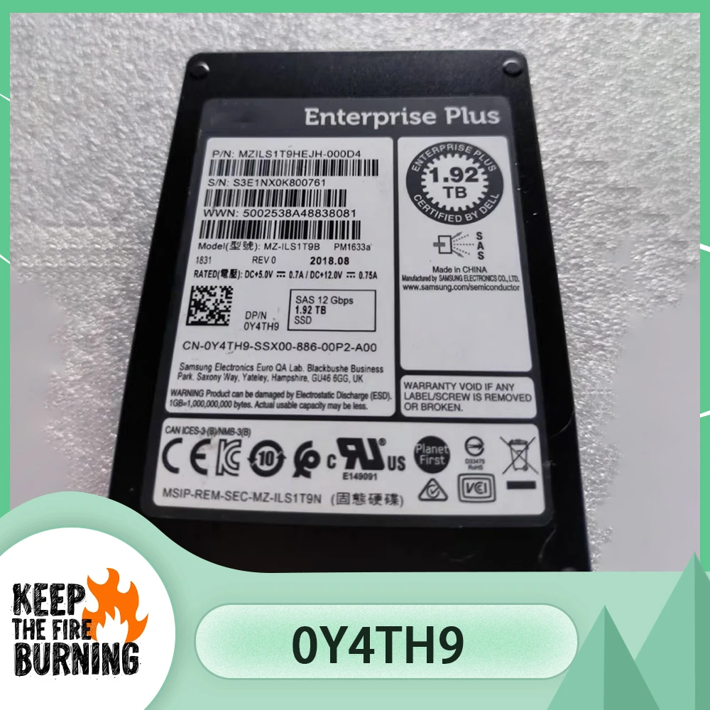 

Для DELL SC5020 MZILS1T9HEJH-000D4 1,92T SSD 12 ГБ SAS 0Y4TH9