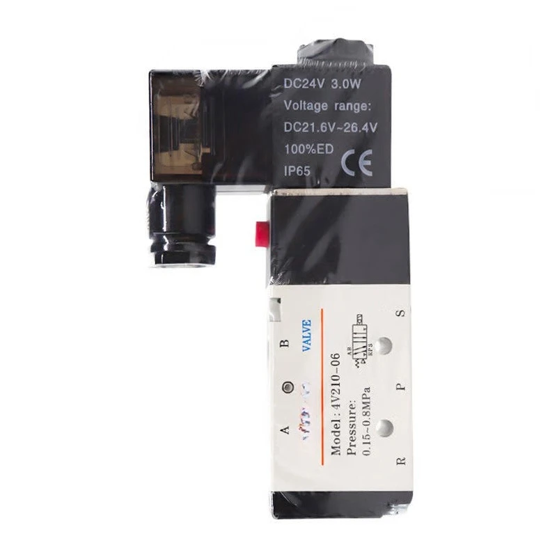 Internal pilot-operated solenoid valve 2-position 5-way single electronic control 4V21006BDIN socket type