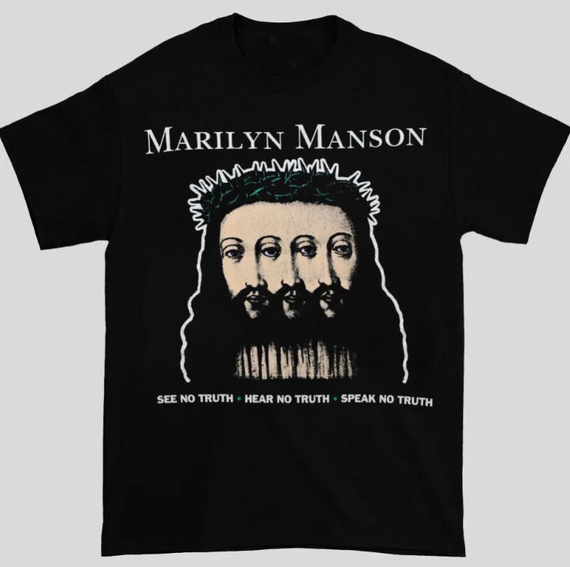 Vtg Marilyn Manson T-Shirt Black Unisex Short Sleeve T-Shirt All Sizes