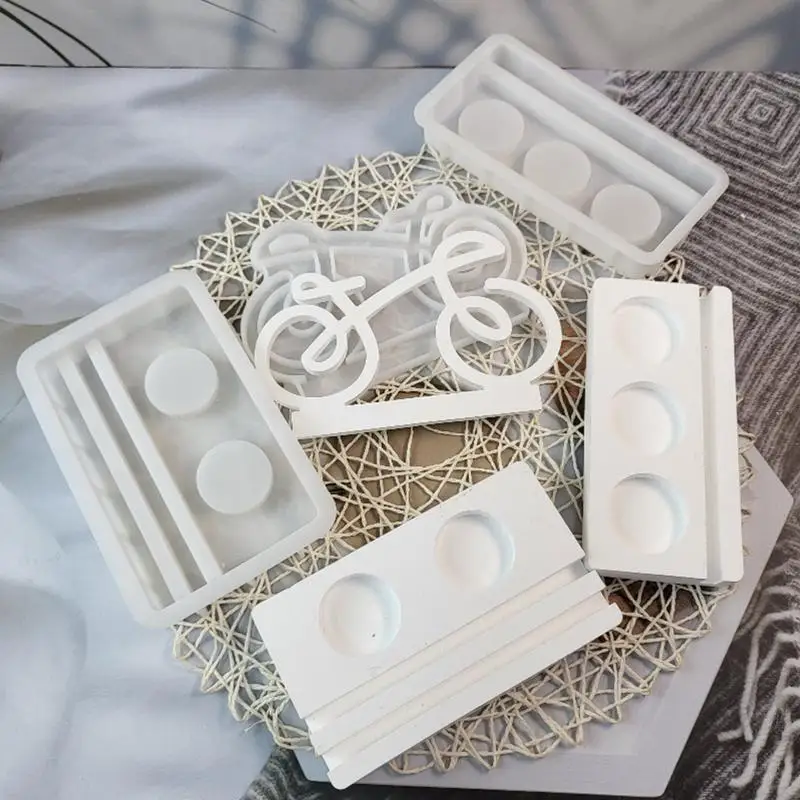 Bicycle Resin Mold Bicycle Bike Silicone Fondant Mold Epoxy Craft Silicone Mould Clay Molds for Candle Holder Decoration