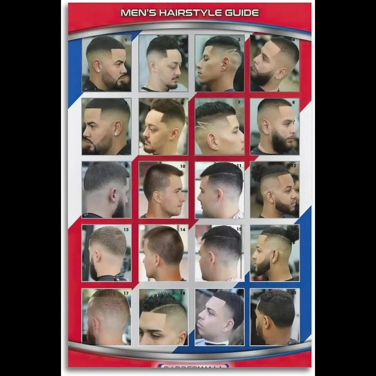 (2D canvas painting)  Barber Shop Modern Haircuts Poster  Latino Hairstyles Canvas Wall Art Decorative Unframed Painting x in