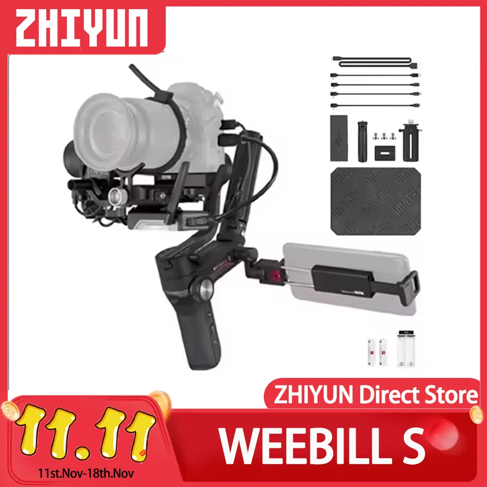 ZHIYUN WEEBILL S 3-Axis Handheld Camera Gimbal Stabilizer for Film Shooting Live Streaming Interview Recording for DSLR