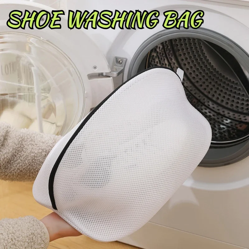 

Mesh Laundry Bags With Zipper Washing Machine Large Shoes Storage Bag Laundry Organizer Protecting Shoes Bag Anti-deformation