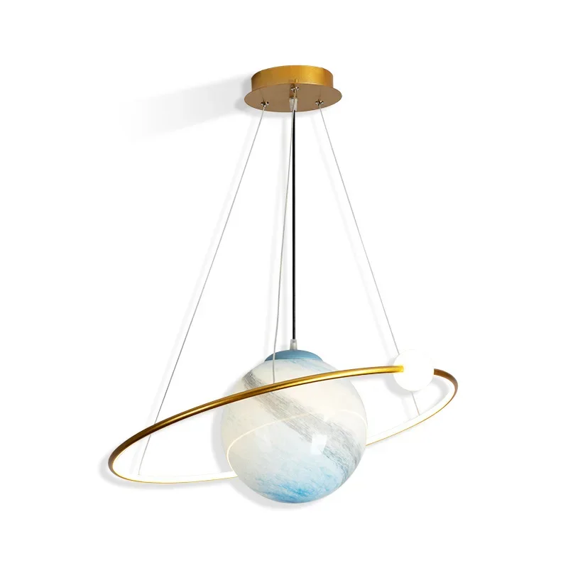 Acrylic Planet Pendant Lamp for Living Bedroom Kitchen Children Room Space Star Indoor Hanging Changeable Light Pendant Light