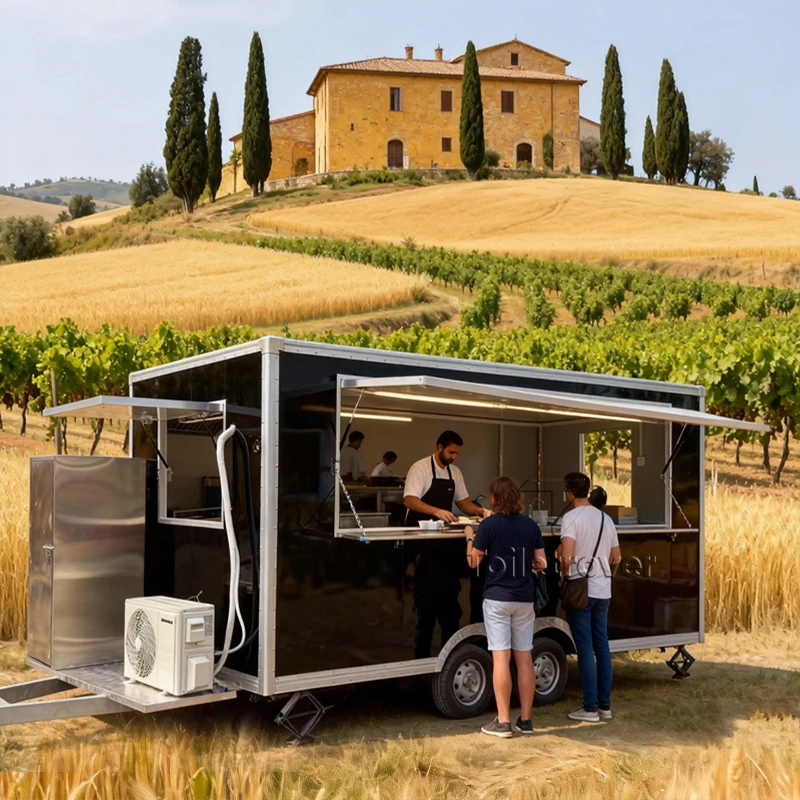 

High Quality Fully Equipped Food Trailer Outdoor Mobile Food Truck Trailer Hot Dog Fast Food Truck with Sitting Area