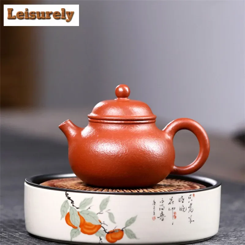 

130ml Authentic Yixing Purple Clay Teapots Handmade Open Sky Pot Raw Ore Zhu Mud Tea Making Kettle Chinese Zisha Teaset Supplies