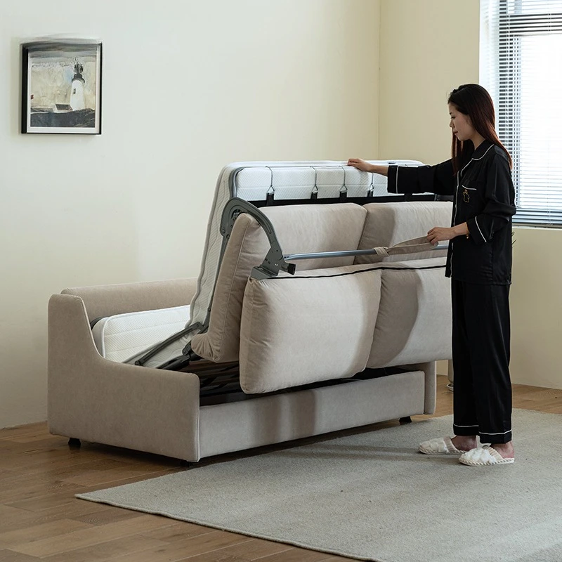

Technology cloth sofa bed foldable multi-functional dual-purpose small apartment living room single and double sofa bed