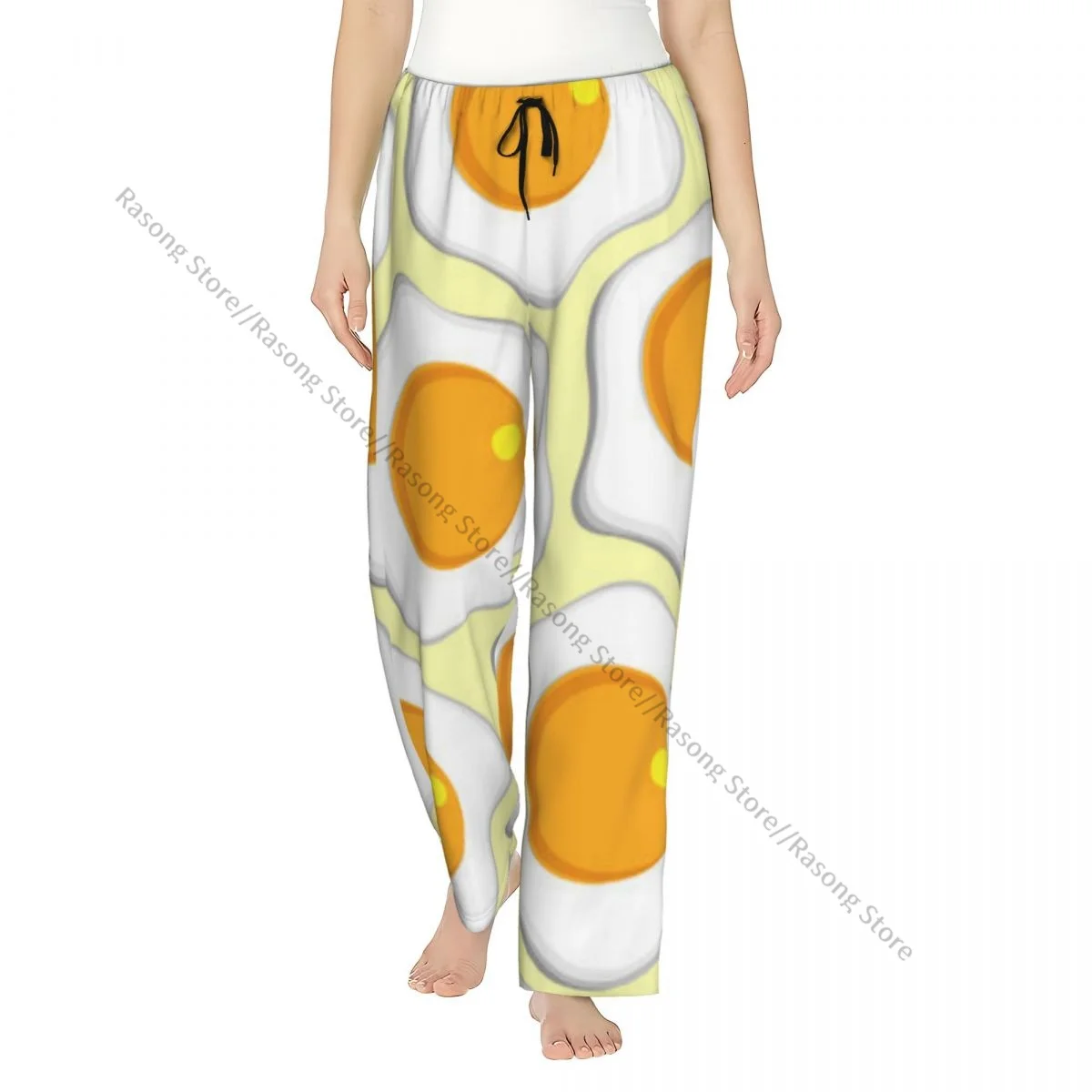 

Fried Eggs With Yellow Yolks Pajama Pants for Women Soft Sleep Pants with Elastic Waistband