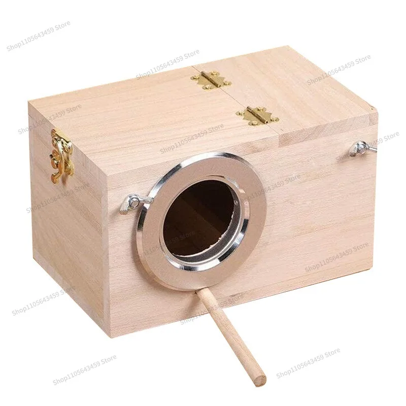 For Birds Parrot Breeding Box Outdoor Wooden Bird House  House Warm Solid Wood  Nest  Cage Wholesale Pet Nest