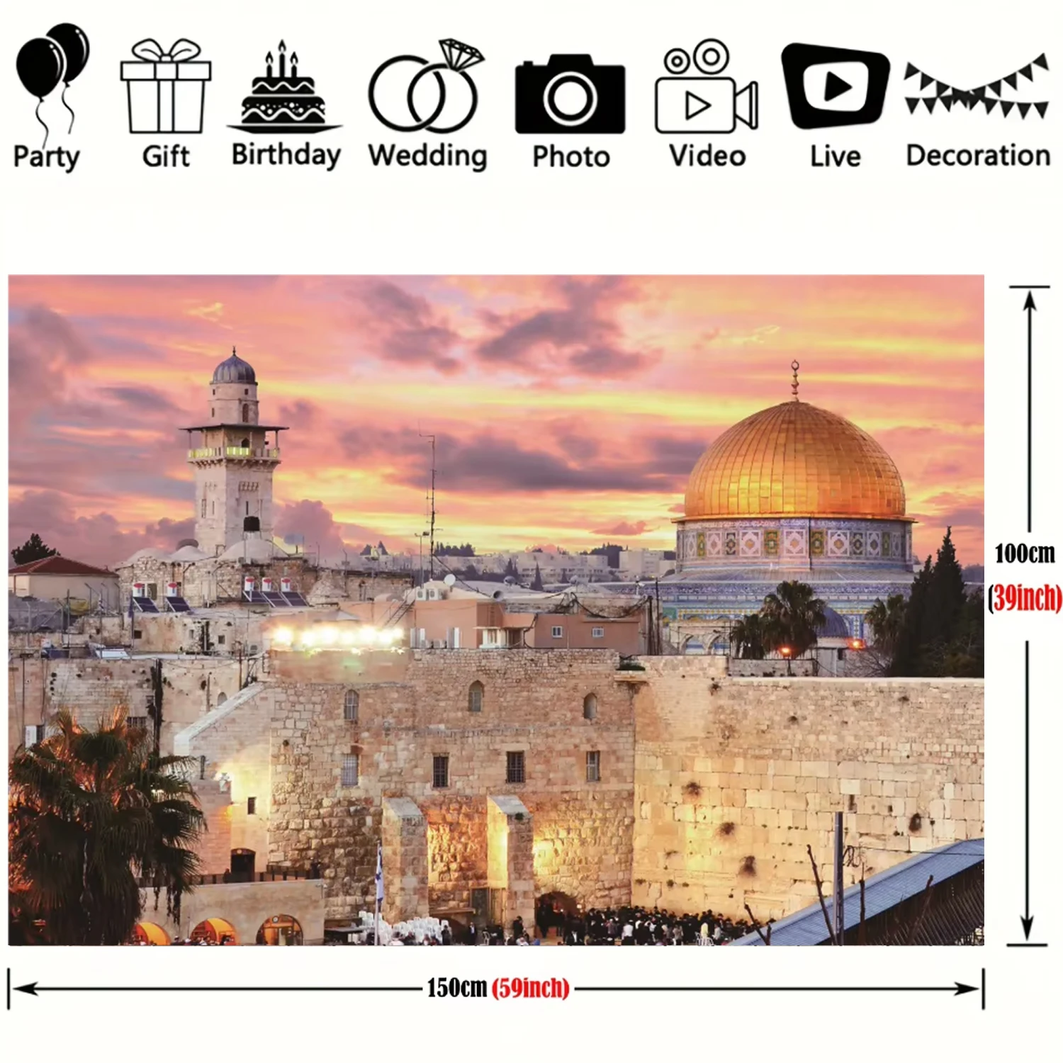 Jerusalem Theme Photography Background David Tower Medieval Gate Entrance Old City View Religious Adult Artistic Portrait Props