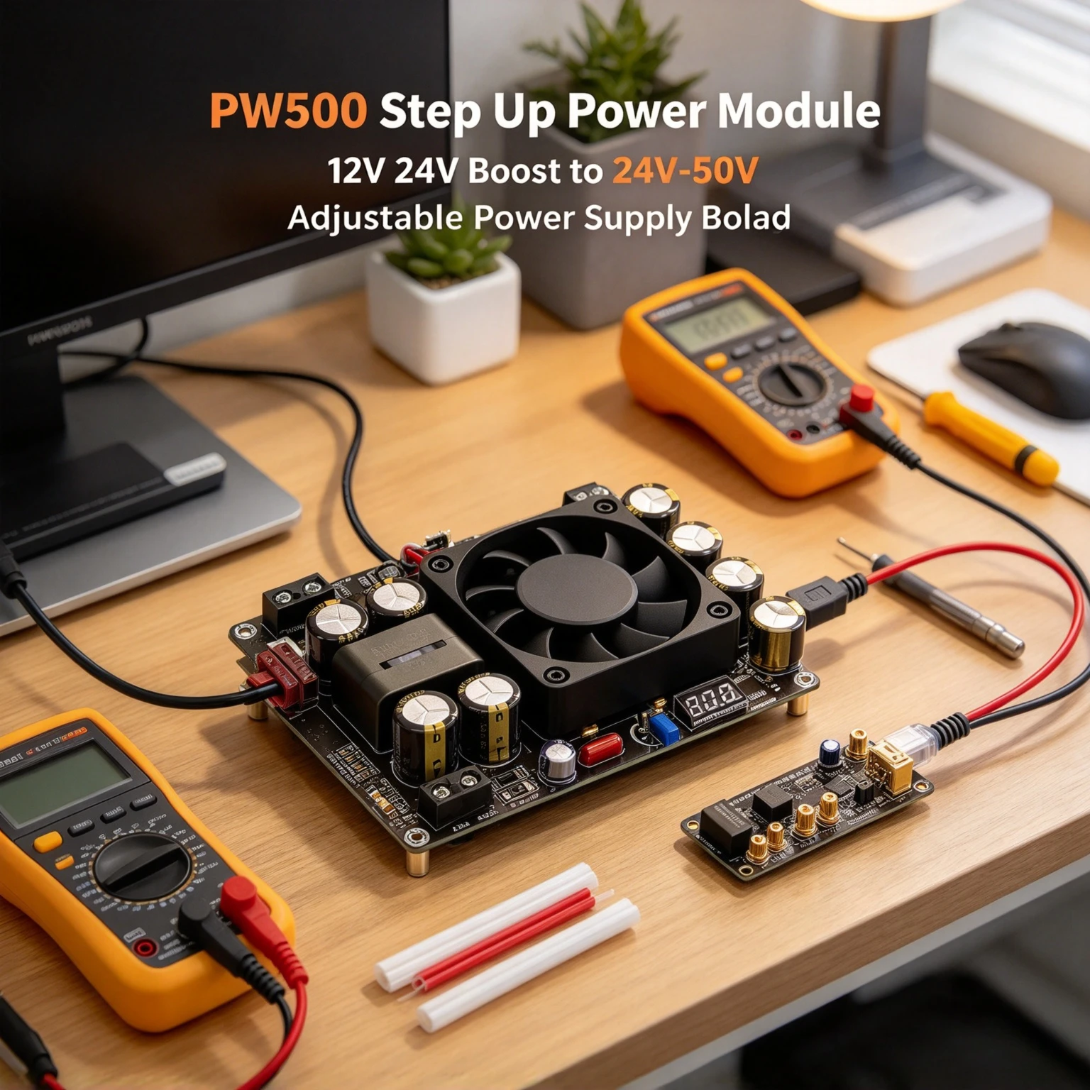 PW500 Step Up Power Module 12V 24V Boost to 24V-50V Adjustable Voltage Display 500W DC Power Supply Board