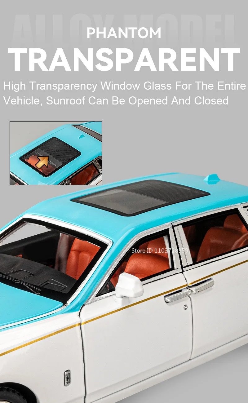 Maßstab 1:18 RS7 Rolls-royce Phantom-Auto-Spielzeugmodelle, Legierung, Druckguss, Stoßdämpfung, Türen, geöffnetes Soundlicht für Erwachsene und Kinder, Geschenke – Detail 28