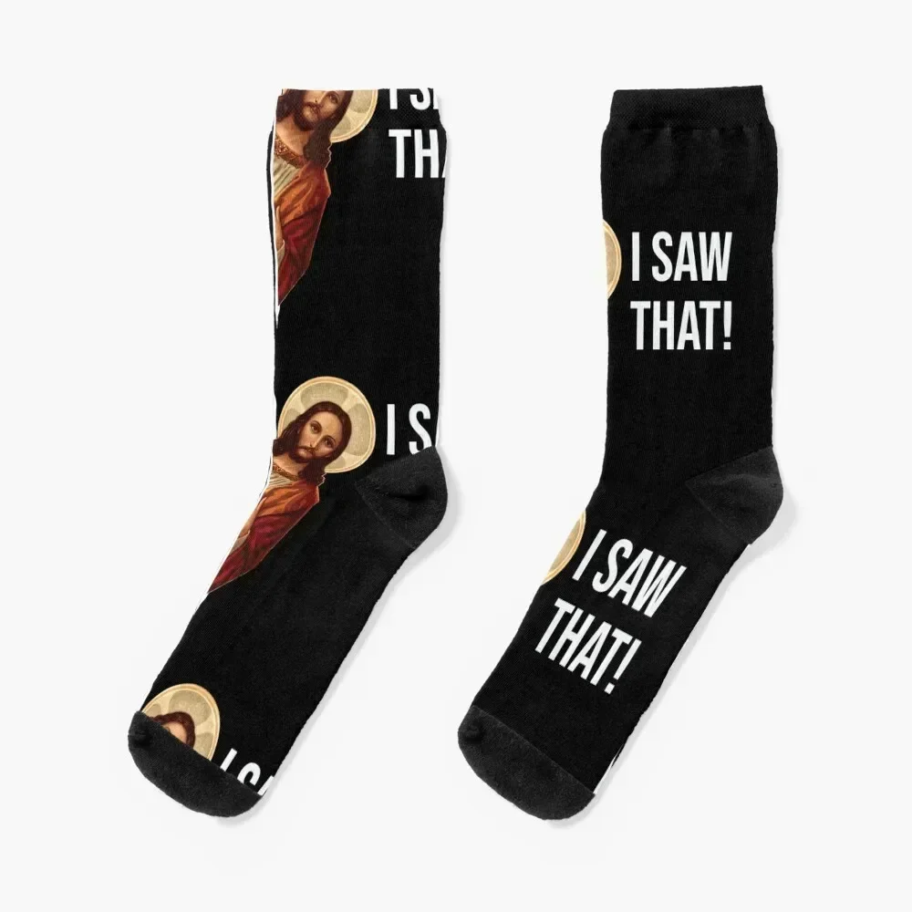 

Jesus Meme I Saw That Socks aesthetic winter thermal kawaii Men's Socks Luxury Women's