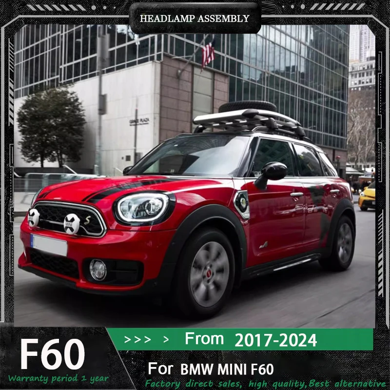 

Car Accessories for Mini Countryman F60 Headlights 2017-2024 BMW Mini F60 Headlamp DRL Turn Signal Low High Beam Projector Lens